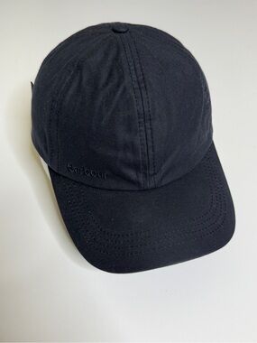 Barbour Waxed Cotton Baseball Cap One Size Adjustable Strap Unisex Black